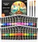 30 Colors Acrylic Paint Set, 36ml Tubes with 3 Brushes, Artist Grade Acrylic Paint, for Kids Adults Beginners, Painting on Crafts Canvas Wood Rocks